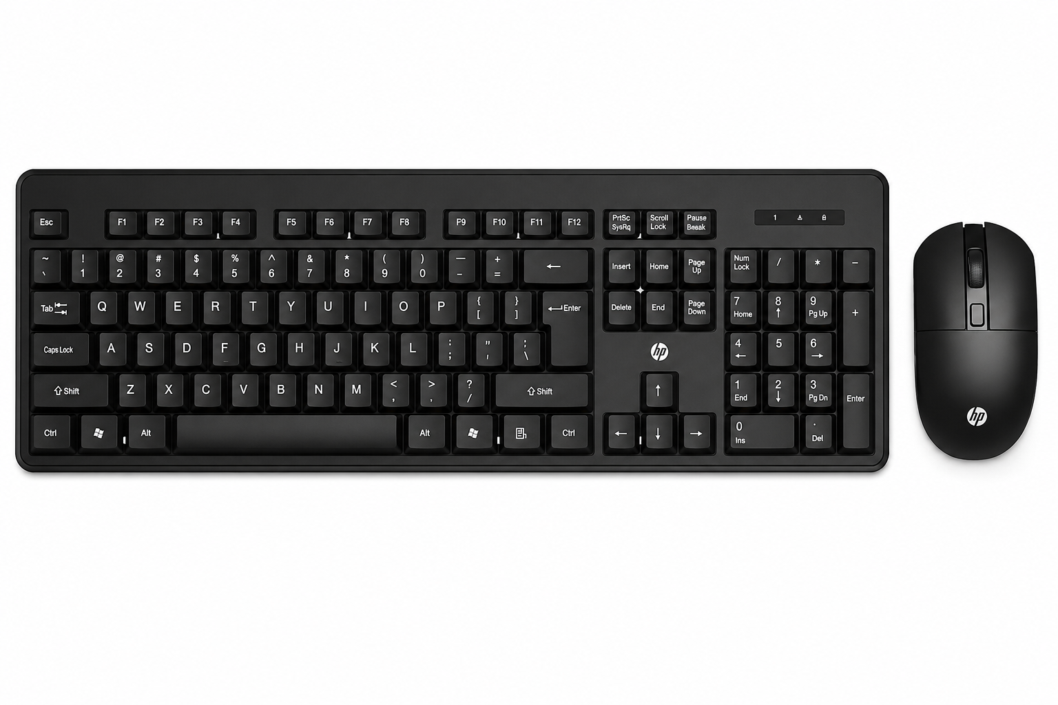 HP KM200 2.4GHz Wireless Keyboard & Mouse Combo | Full Size Keyboard | 1000 DPI Optical Mouse